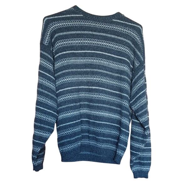 KNIGHTSBRIDGE Sweater Mens Med Cotton Blend Knit Pullover Crewneck Gray Grandpa - Picture 1 of 4